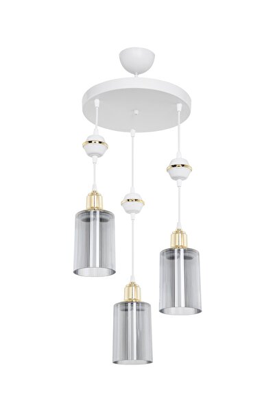 manogrup avize aydınlatma Akses Küre Beyaz 3'lü Füme Salon Yemek Odası Oturma...