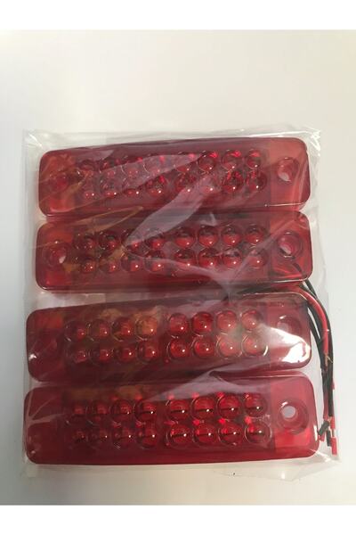 Akyol 16 Ledli Çift Sıra Mercek Led Kırmızı Renk (4 ADET) - 12-24 V Led Pozis...