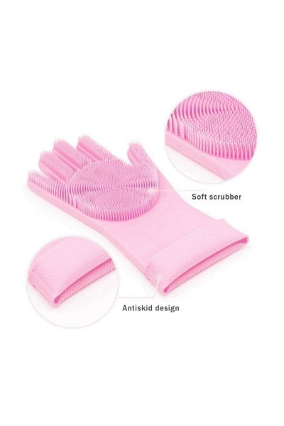 DEMİRHAN İTHALAT Magic Dish Glove Kitchen Bathroom Cleaning Brush Auto Home Work