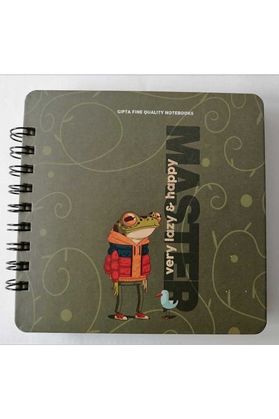 Gıpta دفتر ملاحظات مبطن مقاس 16 × 16، غطاء سميك 100 ورقة، Very Lazzy & Happy