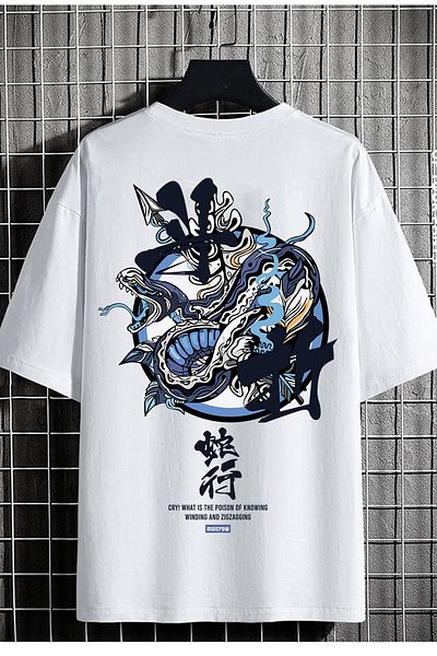 DEEPSENCE Μπλουζάκι Unisex Oversize - Μοτίβα λεοπάρδαλης σε σκόνη στην πλάτη