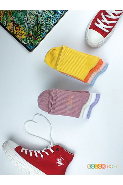 Color Socks 8 чифта летни дамски чорапи в пастелни цветове