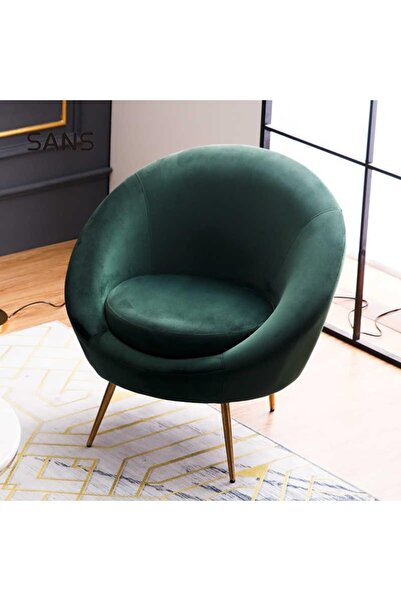 S Home Design Concept Lucca Elips Berjer Gold Ayak Babyface, Yeşil