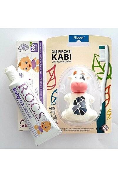 R.O.C.S. Rocs 0-3 Yaş Ihlamur Özlü Diş Macunu Ve Inek Figürlü Flipper