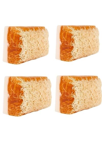 TrendMilano El Yapımı Doğal Kabak Lifli Eşek Sütü Ballı Sabun 4 Adet Ekonomik...