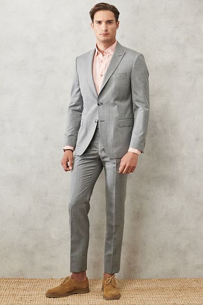 ALTINYILDIZ CLASSICS Men's Gray Slim Fit Slim Fit Swallow Collar Plain Classic Suit