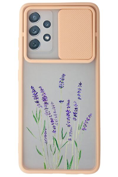 WANNA PROTECT Samsung Galaxy A72 Pink Camera Protected Sliding Lavender Print...