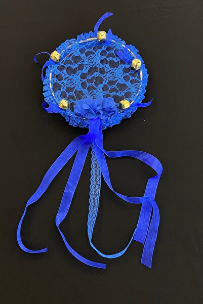 ZEYMERADE Saks Mavi Nedime Tefi Dantel 3d Süslemeli, Düğün Kına Sünnet Bride ...