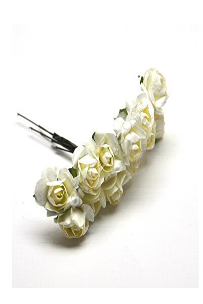 Ayver Kına Nikah Şekeri Krem Kağıt Gül 144 Adet Bebek Şekeri Süsleme Malzemesi