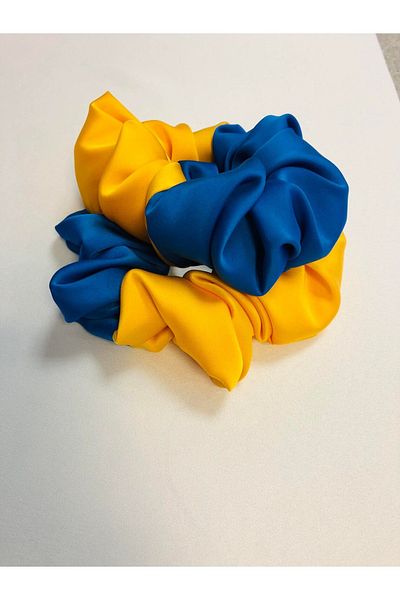 Donna Liberta Scrunchie universal cu cataramă din satin cu drapel Ucrainei 164