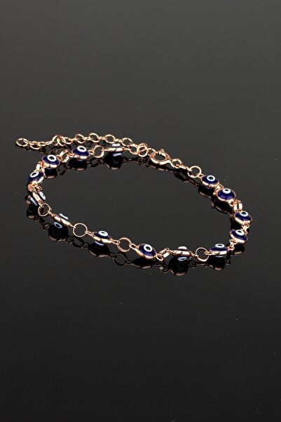 Miavi Silver 925 Ayar Gümüş Koyu Mavi Nazar Boncuğu Model Bileklik