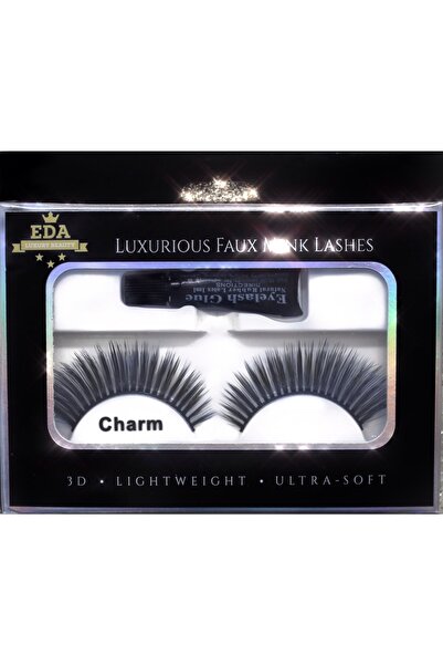 EDA LUXURY BEAUTY Charm Vegan Mink 3d Takma Kirpik Lüks Gece Extra Uzun Boy H...