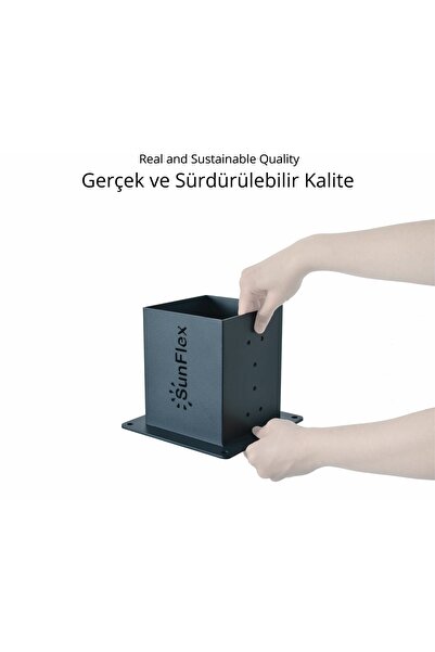 Sunflex Pergola 14 X 14 Ahşap Kolonlar Için Uniflex Pergola Yer Ve Duvar Mont...