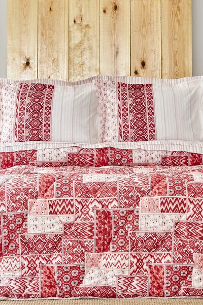 Karaca Home Pietra Kırmızı %100 Pamuk King Size Nevresim Takımı