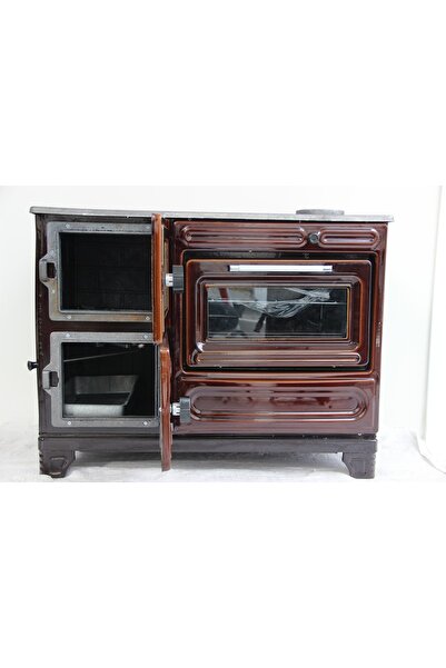 EFOR SOBA Eforısı Lüks Döküm Camlı Kuzine Majolik Renk Yaylı Kapak