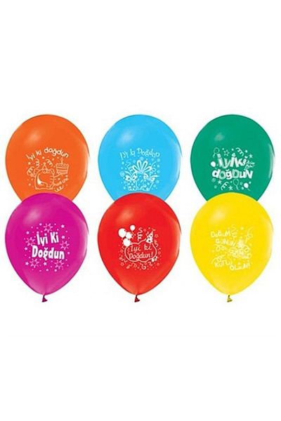 DÜVENCİ TİCARET Happy Birthday Written Balloon 10 Pieces M463