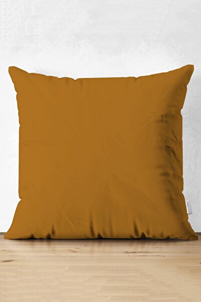 Realhomes Husă de pernă - imprimată digitală, pernă din piele întoarsă maro