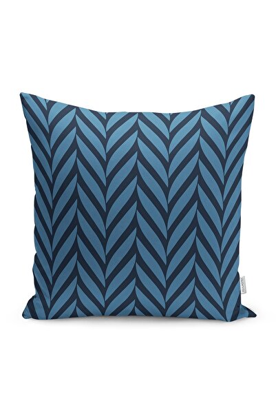 Realhomes الأزرق الداكن الأزرق رخامي الفن الرقمية المطبوعة الحديثة وسادة رمي ...