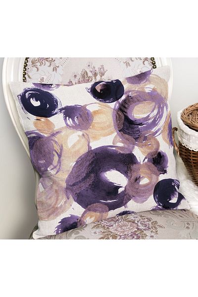 Realhomes Watercolor Motif Oval Drawing Decorative Pillow Cushion Cover