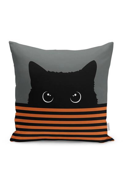 Realhomes Διακοσμητικό κάλυμμα μαξιλαριού με πορτοκαλί ριγέ σχέδιο χαρακτήρα