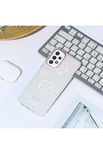 Ceponya Galaxy A73 5g Kılıf Kamera Çıkıntılı Fosforlu Lazer Tasarım Silikon