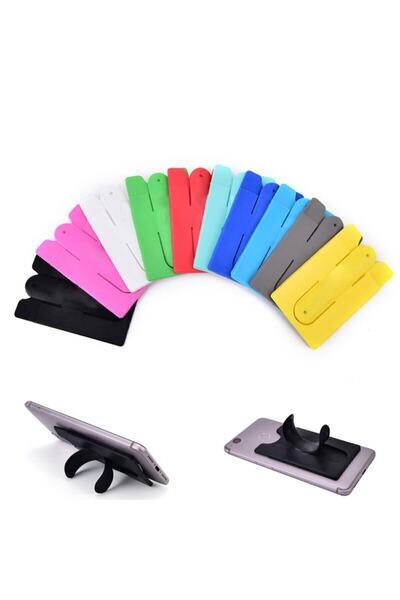 Genel Markalar Silikon Telefon Tutacağı Kartlık Araç Içi Masa Üstü Stand Mor-...