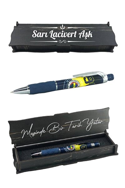 Fenerbahçe Orijinal Uçlu Kalem 0.7 Hediyelik Ahşap Kutulu