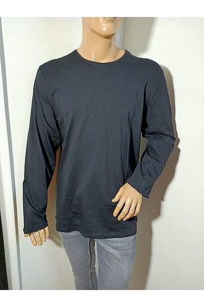DYNAMO Μπλουζάκι με μακρυμάνικο λαιμόκοψη Slim Fit Plus Size