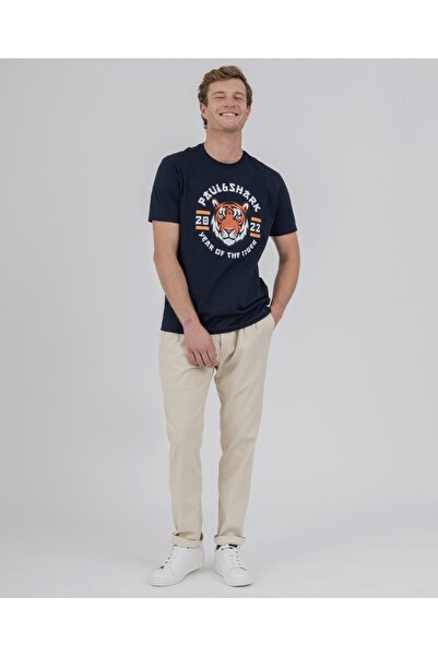 PAUL&SHARK Ανδρικό πλεκτό μπλουζάκι C.w. Βαμβάκι