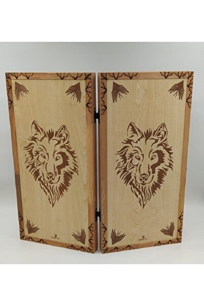 Simya Oyun Aletleri Simya Figür Bozkurt Tavla Akça Ağaç Kaplama (EL YAPIMI)