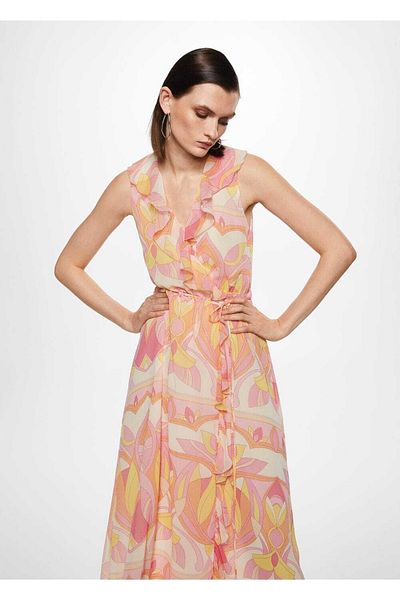 MANGO Woman Kleid mit Rüschenmuster