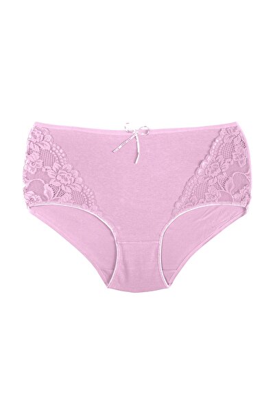 Zena 3'lü Yüksek Bel Kenarları Dantel Pamuklu Büyük Beden Kadın Külot