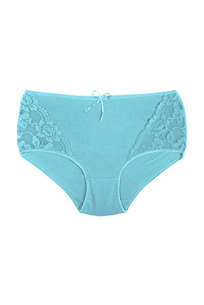 Zena 3'lü Yüksek Bel Kenarları Dantel Pamuklu Büyük Beden Kadın Külot