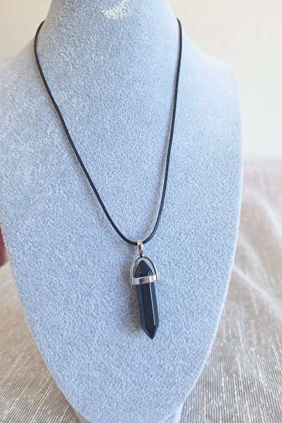 BB wikiki Opsidiyen Doğaltaş Çivi Kolye