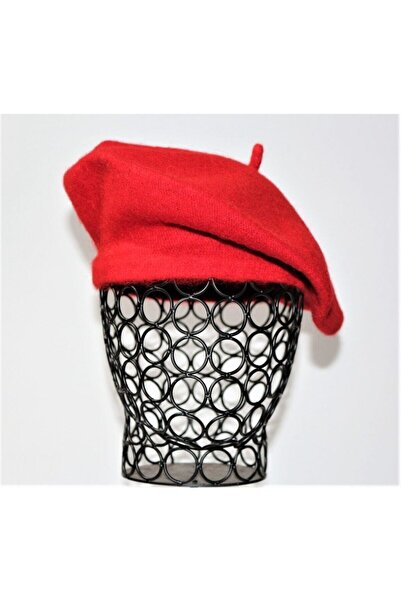 meko aksesuar 1.sınıf Kadın Fransız Ressam Keçe Bere Kırmızı