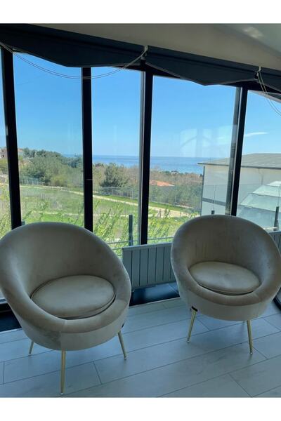 S Home Design Concept Lucca Elips Berjer Gold Ayak Babyface, Krem