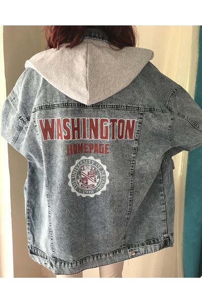 Butik Dovie Washington Baskılı Kot Ceket