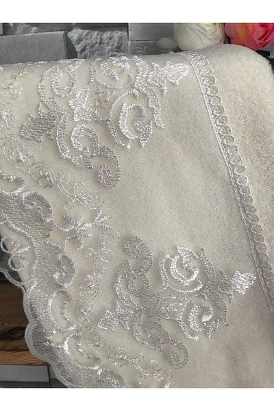 Çeyiz Bahçesi Βελούδινη πετσέτα French Guipure Zerda Cream 50&90