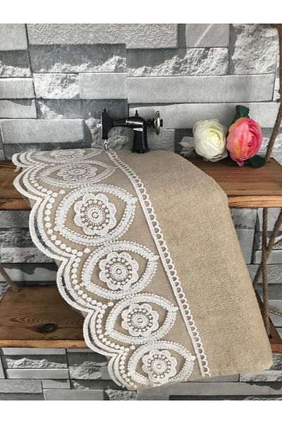 Çeyiz Bahçesi Βελούδινη πετσέτα French Guipure Maple Cappuccino 50&90
