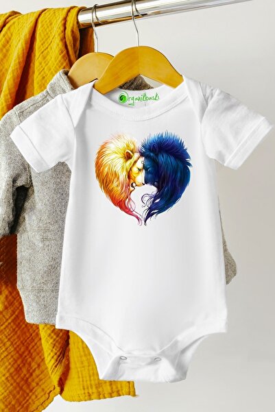 Baby&Baby Ying Yang Lion 100% Cotton Organic Printed Unisex Baby Bodysuit