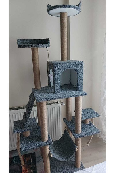 pethomealpi - Castle Multi-Storey Nest Cat Scratching and Play Platform