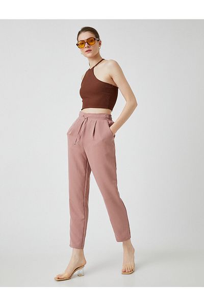 Koton Karottenhose mit Bindegürtel aus Modalmischung