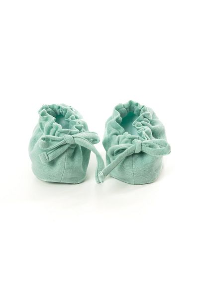 Zuppers Organic Newborn Booties - Muslin - Mint (0-6 MONTHS)