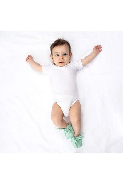 Zuppers Organic Newborn Booties - Muslin - Mint (0-6 MONTHS)