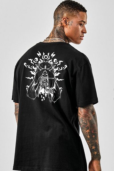 SUNFREE Anime Death Reaper Μπλουζάκι Oversize Unisex Μαύρο