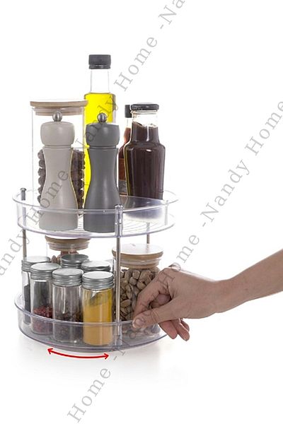 Nandy Home 2-stufiges Mehrzweck-Organizer-Drehregal, transparent