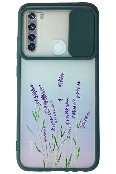 WANNA PROTECT Xiaomi Redmi Note 8 Uyumlu Koyu Yeşil Kamera Korumalı Sürgülü L...