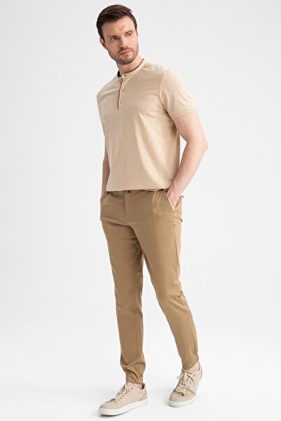 DeFacto Modern Fit High Collar Cotton Combed T-Shirt