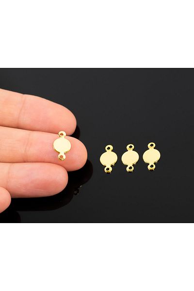 yfhobi 4 Pieces - 7 Mm Gold Plated (TRANSCENDANT) Round Patterned Metal Washer, Jewelry Material Brass Washer 1226a
