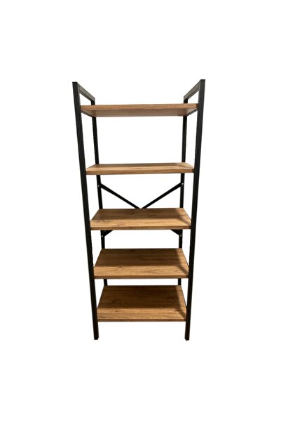 bodygym Dekoratif 5 Raflı Metal Ayaklı Kitaplık Çok Amaçlı Raf